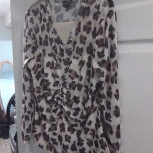 BOLD elements Animal Print Ruched Blouse